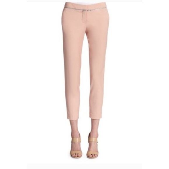 Rebecca Taylor Zipper Detail Light Pink Trouser Pants Size 8 - Picture 1 of 9